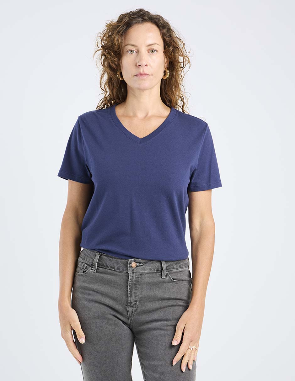 Playera manga corta cuello V para mujer Playera manga corta cuello V para mujer