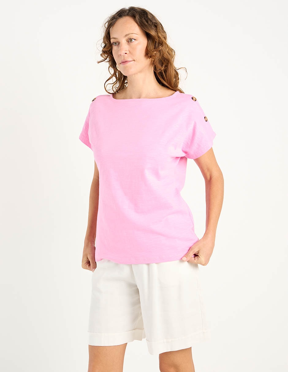 Playera manga corta cuello mao para mujer Playera manga corta cuello mao para mujer