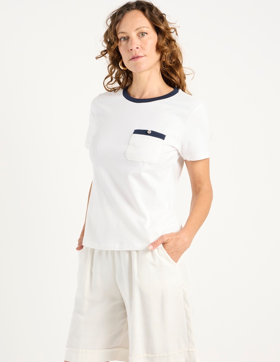 Playera manga corta cuello redondo para mujer Playera manga corta cuello redondo para mujer