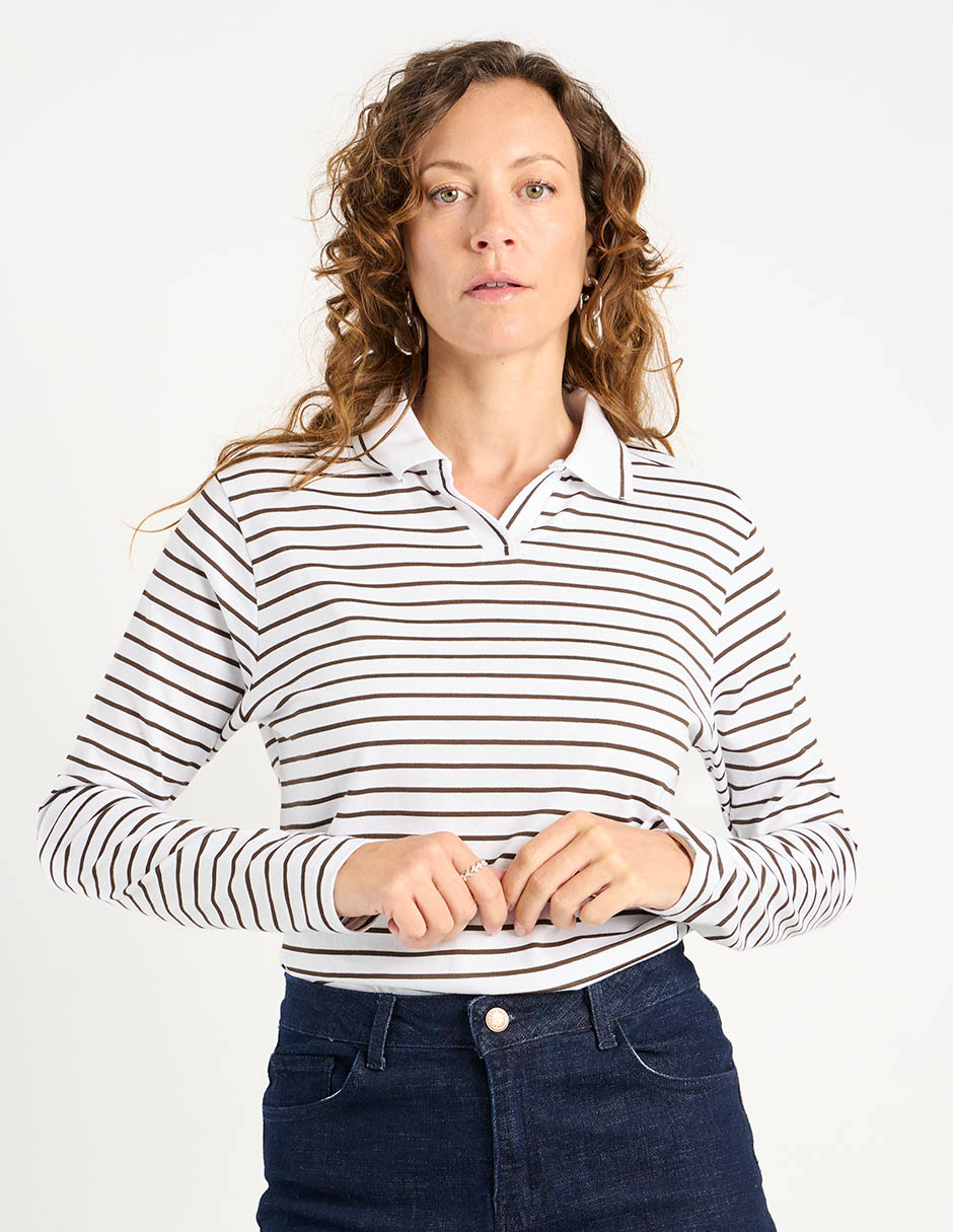 Playera tipo polo para mujer