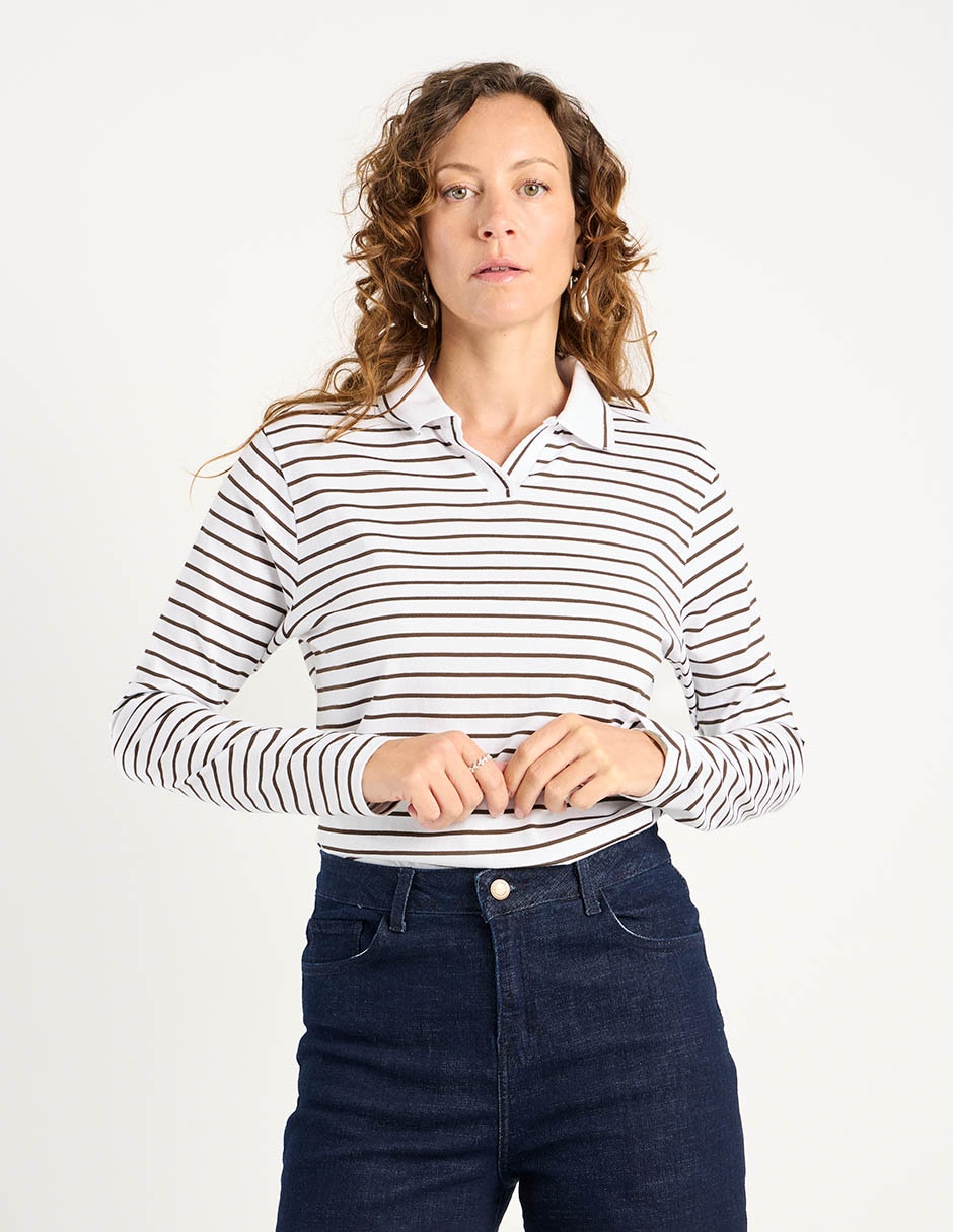 Playera tipo polo para mujer