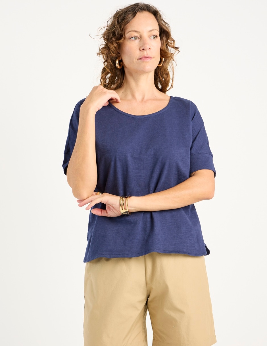 Playera manga corta cuello redondo para mujer Playera manga corta cuello redondo para mujer