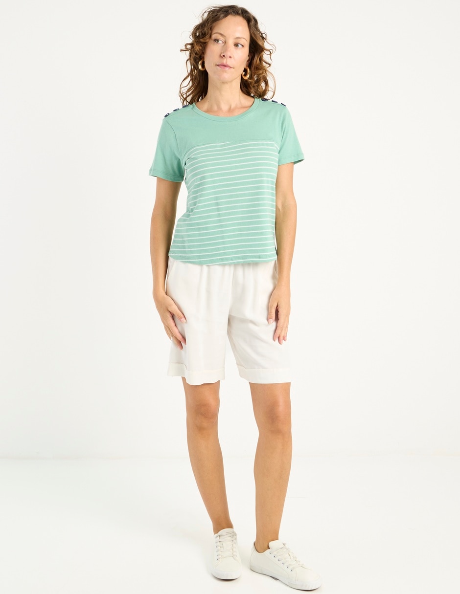 Playera manga corta cuello redondo para mujer 3