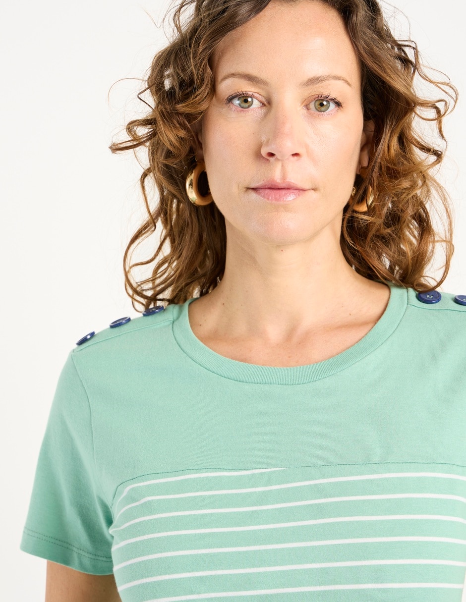 Playera manga corta cuello redondo para mujer 5