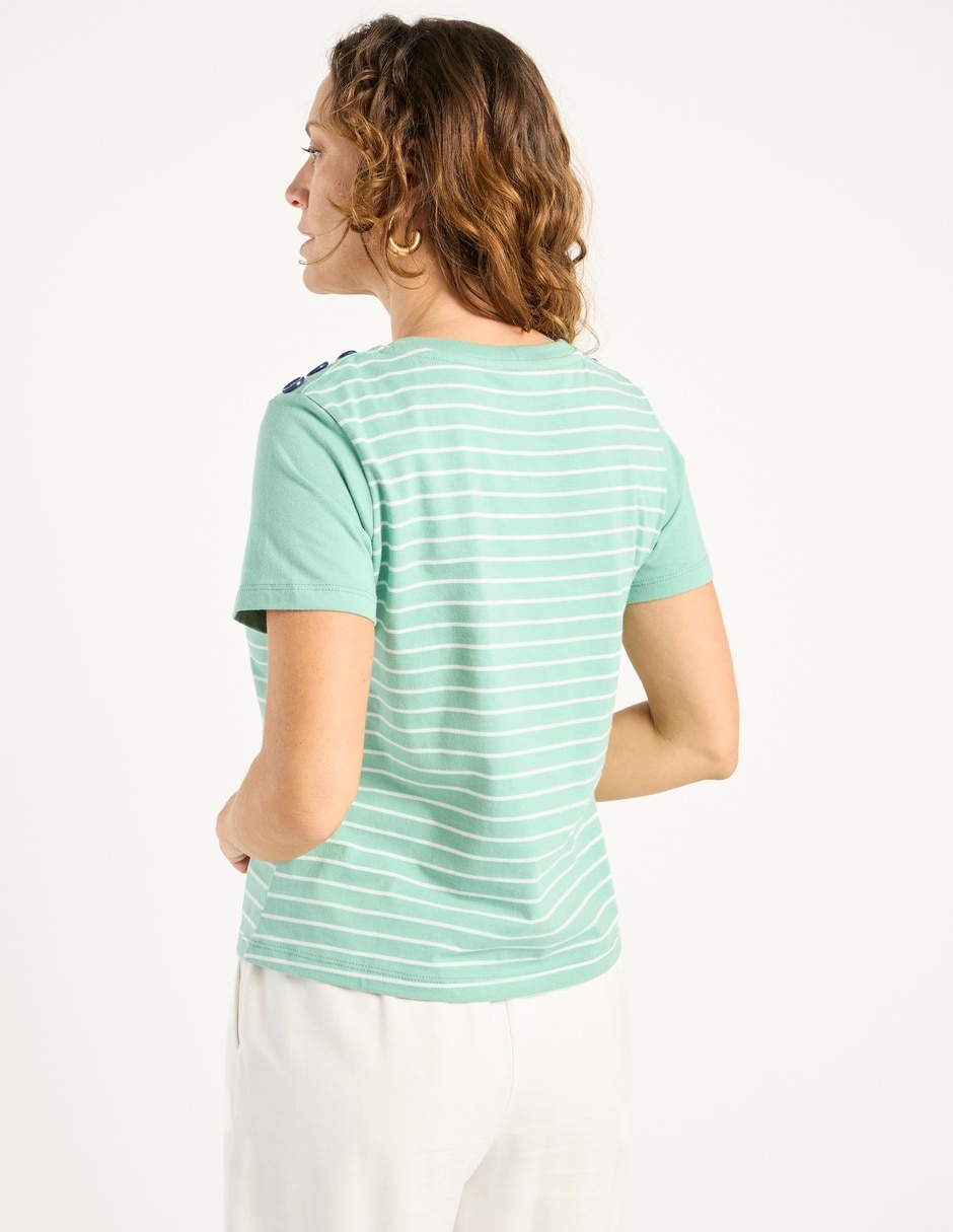 Playera manga corta cuello redondo para mujer 6