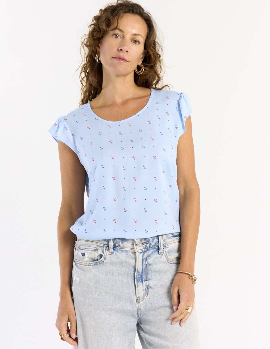 Blusa manga corta para mujer