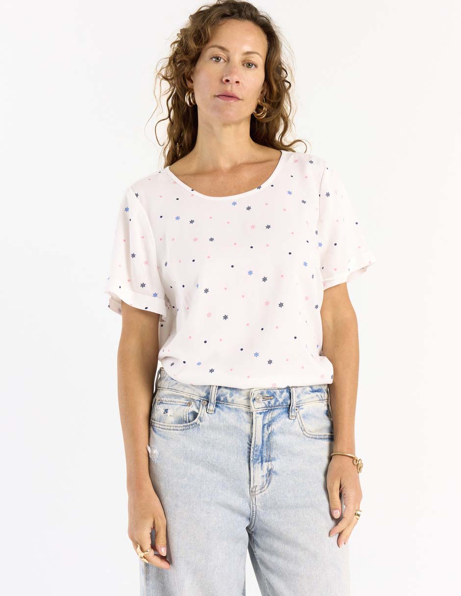 Blusa manga corta para mujer