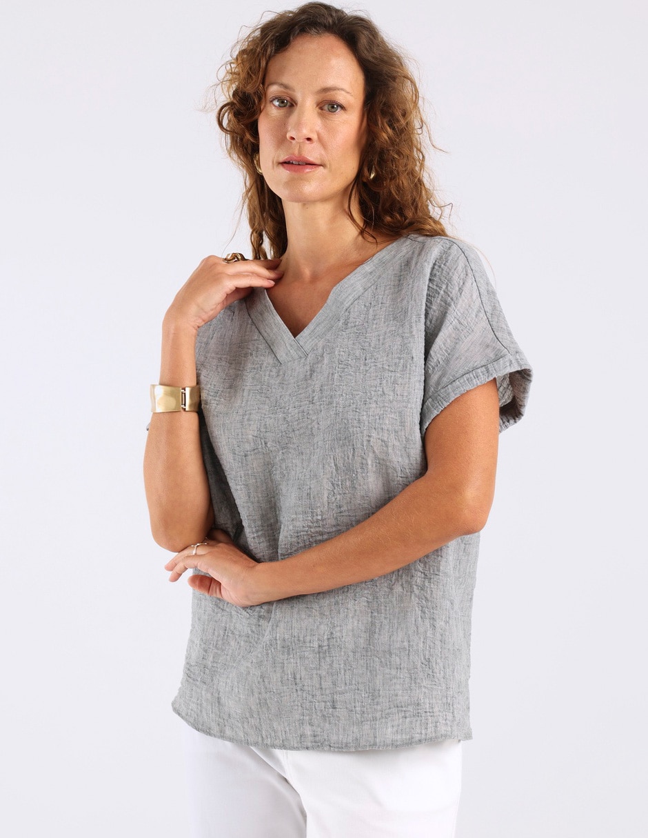 Blusa manga corta para mujer