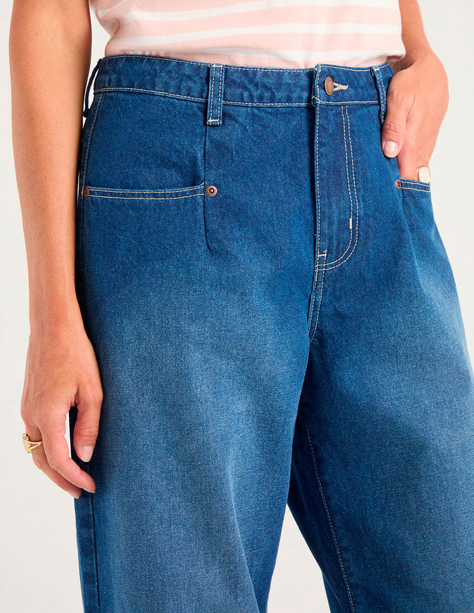 Jeans relaxed straight para mujer 4