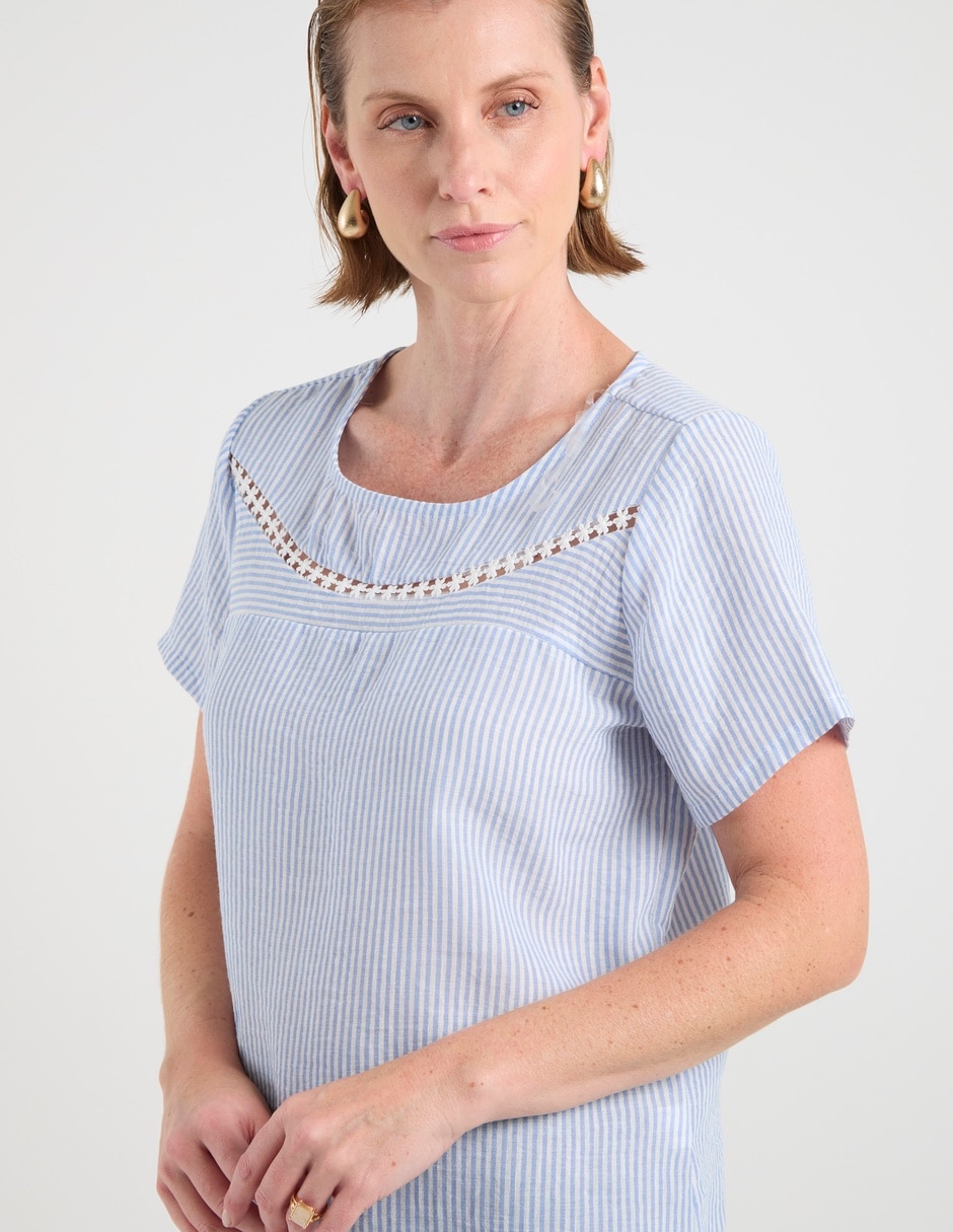 Blusa manga corta para mujer 4