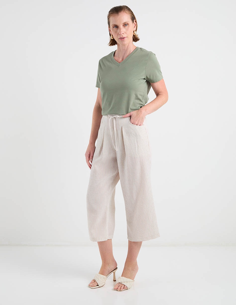 Pantalón capri amplio para mujer 2