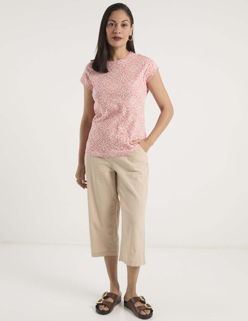 Playera manga corta cuello redondo para mujer 3