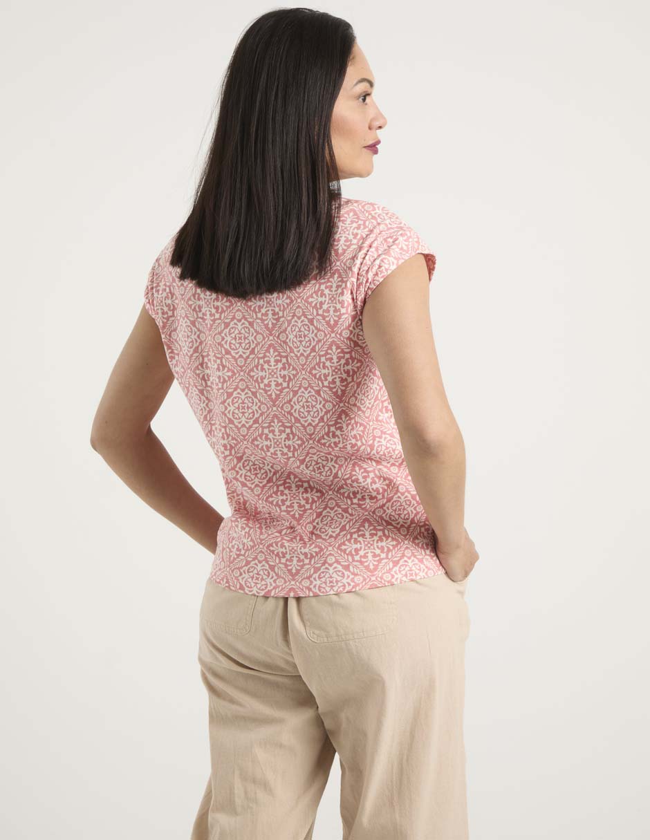 Playera manga corta cuello redondo para mujer 6