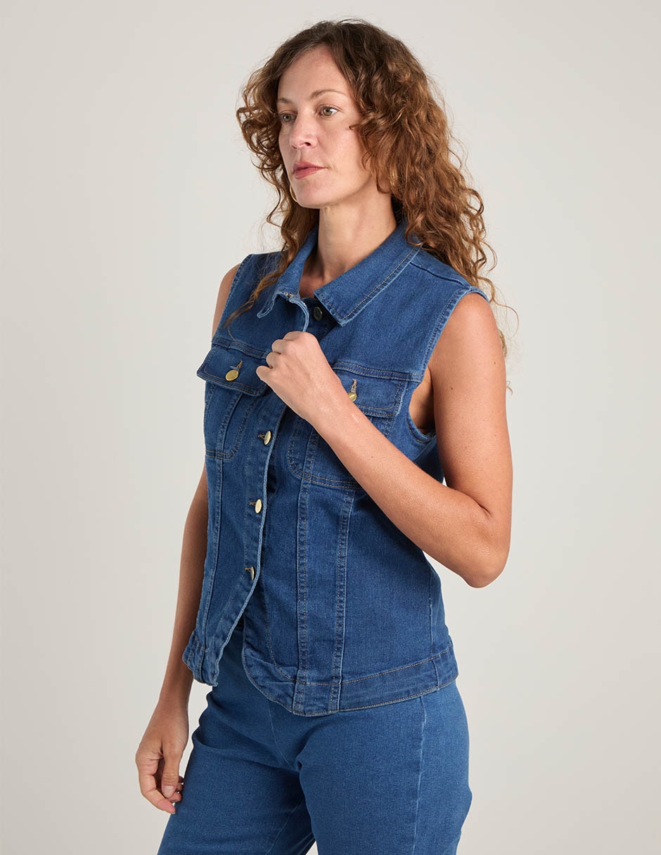 Chaleco de mezclilla para mujer 2
