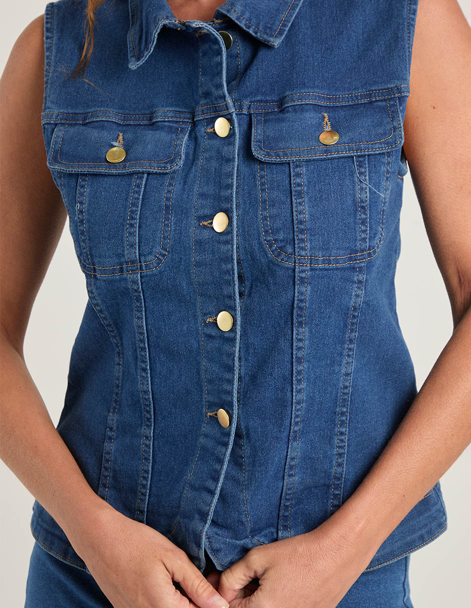 Chaleco de mezclilla para mujer 5