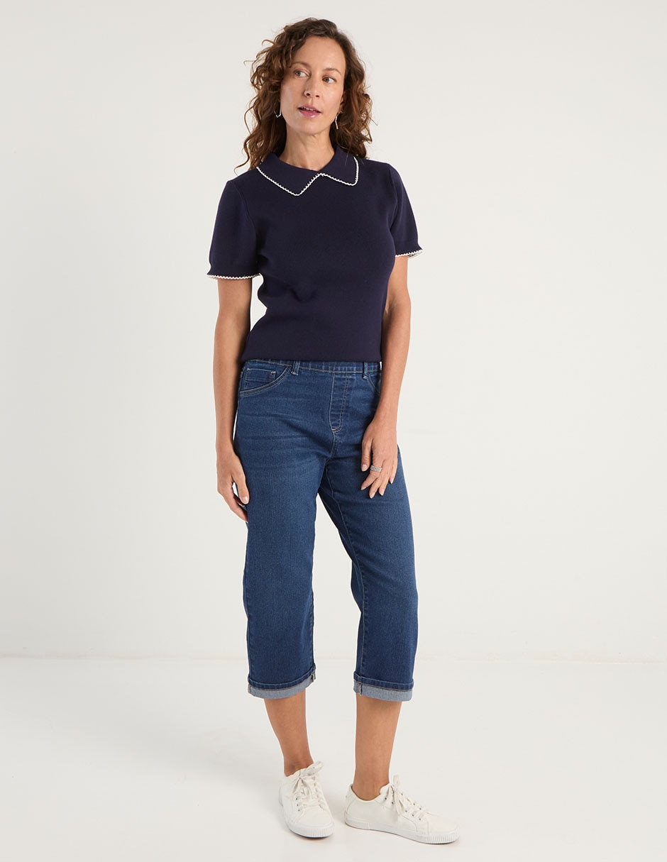 Jeans capri straight para mujer 3