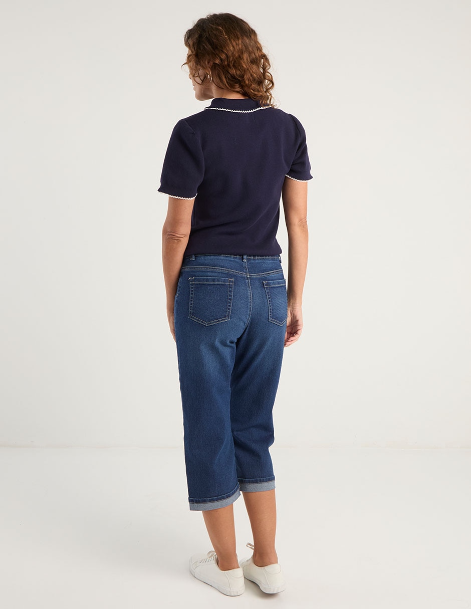 Jeans capri straight para mujer 6