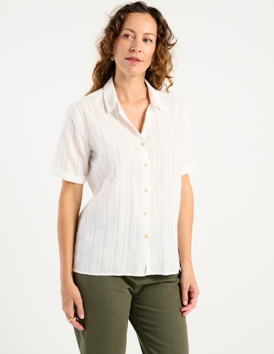 Blusa camisera manga corta para mujer 2