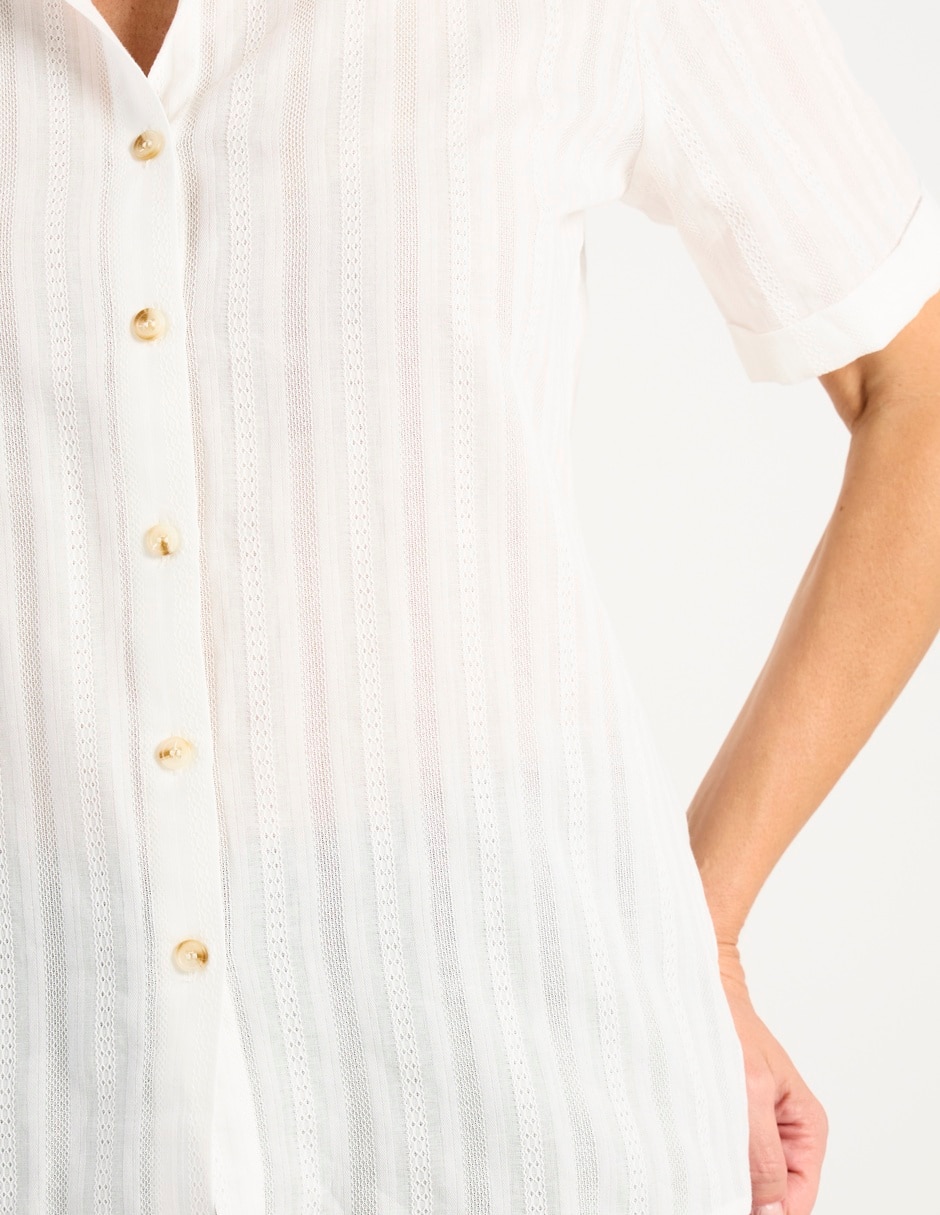 Blusa camisera manga corta para mujer 5