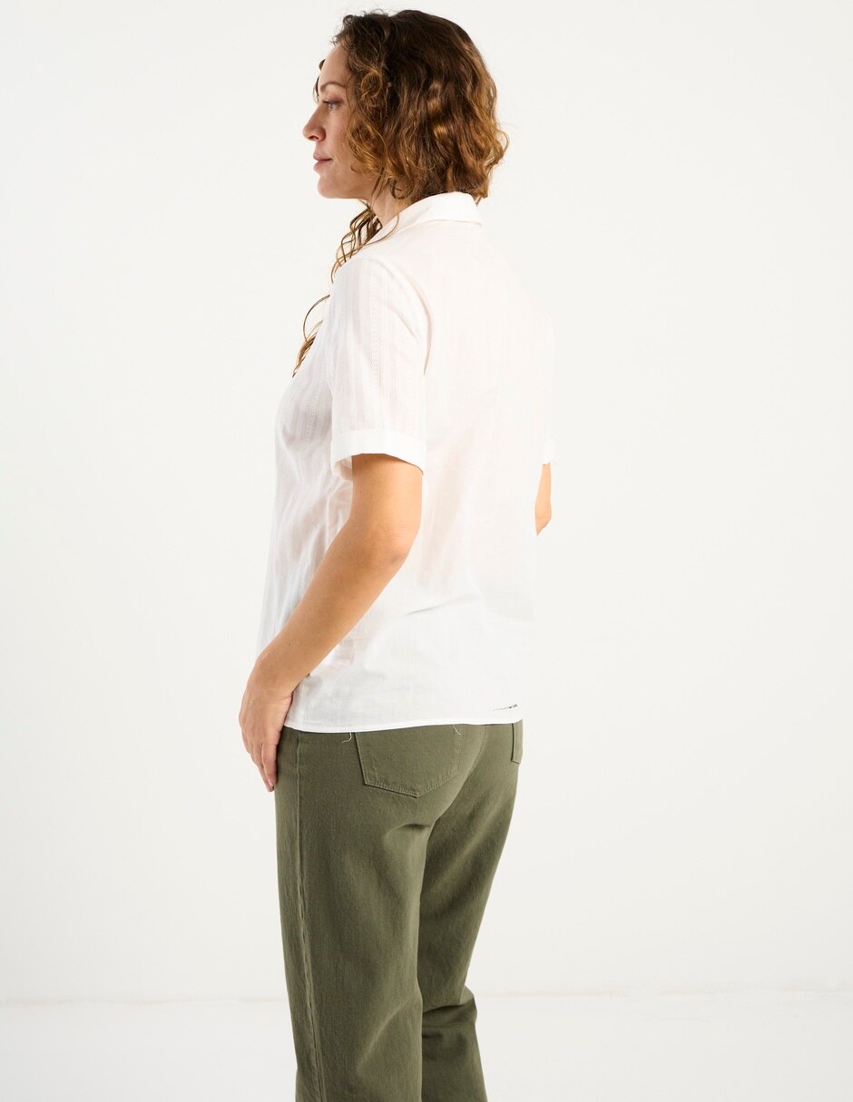 Blusa camisera manga corta para mujer 6