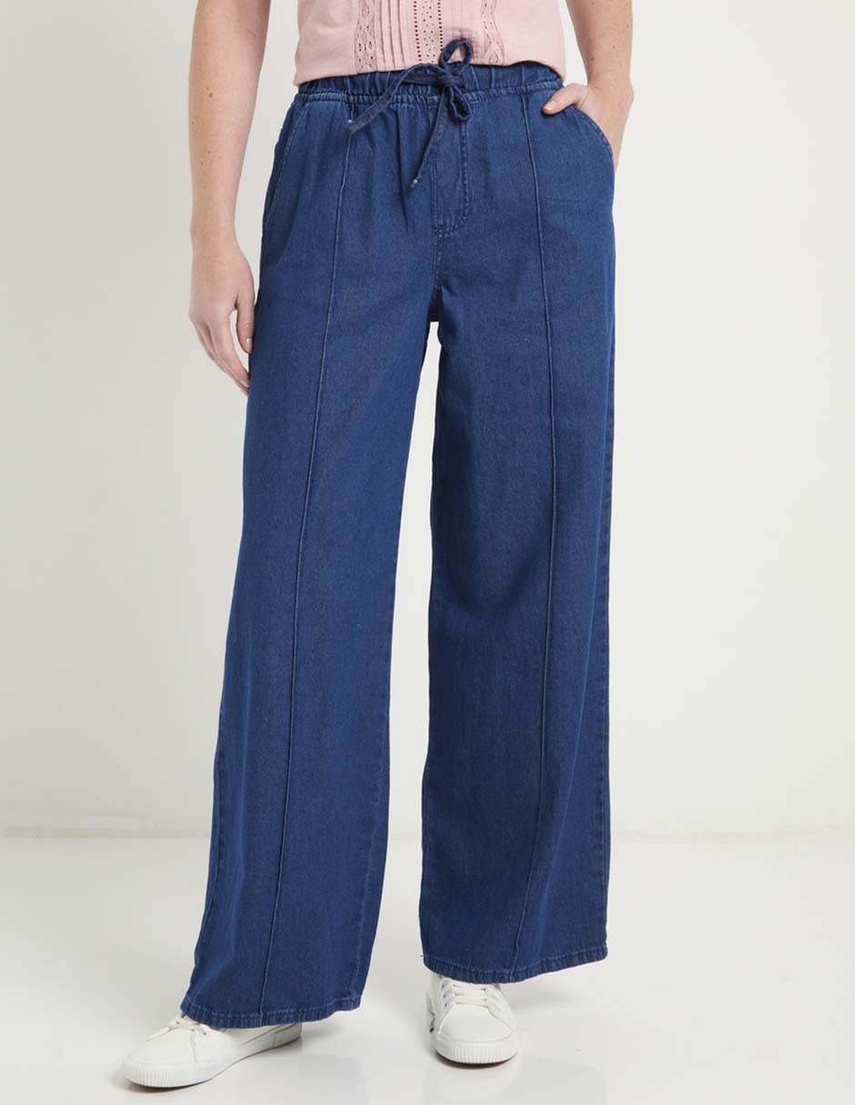 Jeans relaxed flare cintura media para mujer 1